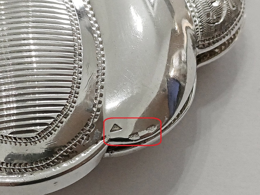 Art Deco pudřenka - mořská mušle, Ag 835/1000, 70 g, I. ČSR