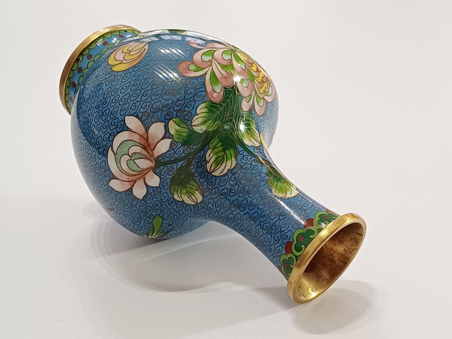 váza s květinami, smalty, Cloisonné
