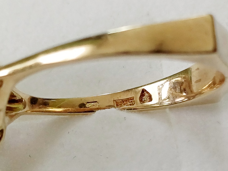 Designový dámský zlatý prsten s ametystem, ryzost Au 585/1000, 14 kt, 6,78 g