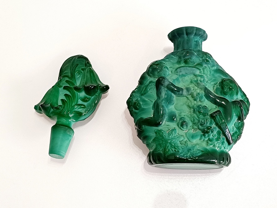 flakon Art Deco, Schlevogt, kolekce Ingrid, malachit 