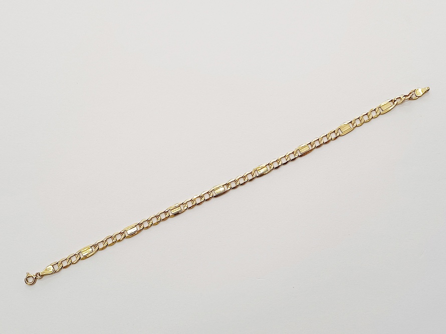 zlatý článkový náramek, Au 585/1000, 14 kt