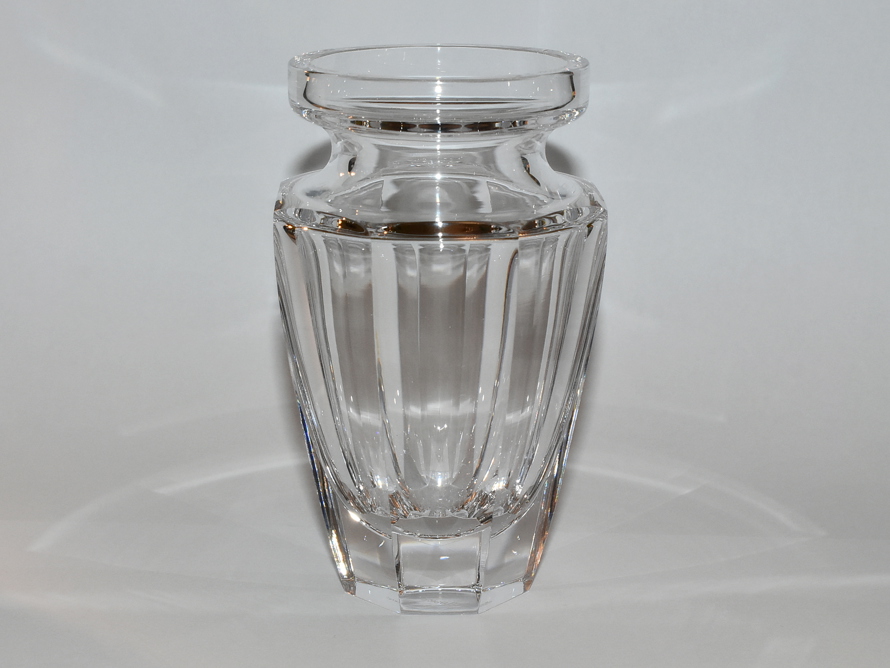 hranovaná váza Moser Eternity, čirý křišťál, Art Deco