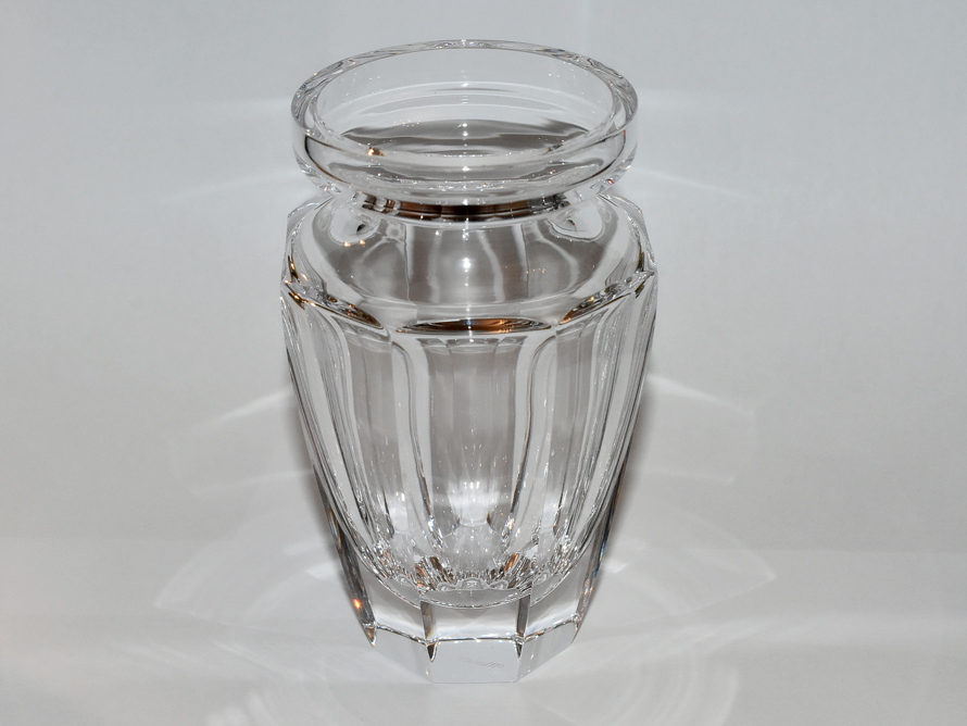 hranovaná váza Moser Eternity, čirý křišťál, Art Deco