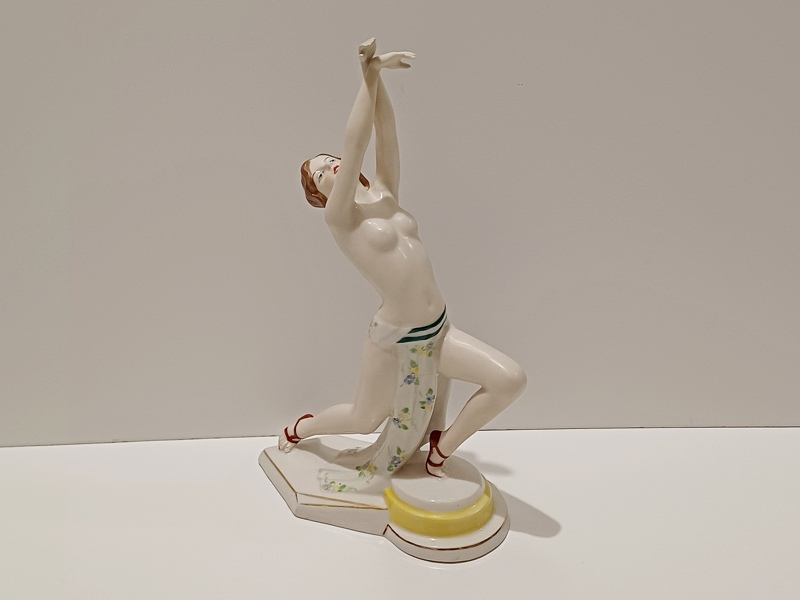 Tanečnice v záklonu, Art Deco, Royal Dux, Elly Strobach Königová