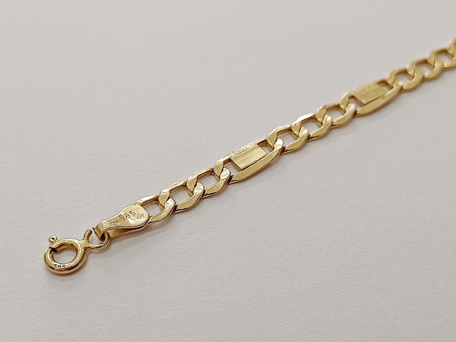 zlatý článkový náramek, Au 585/1000, 14 kt
