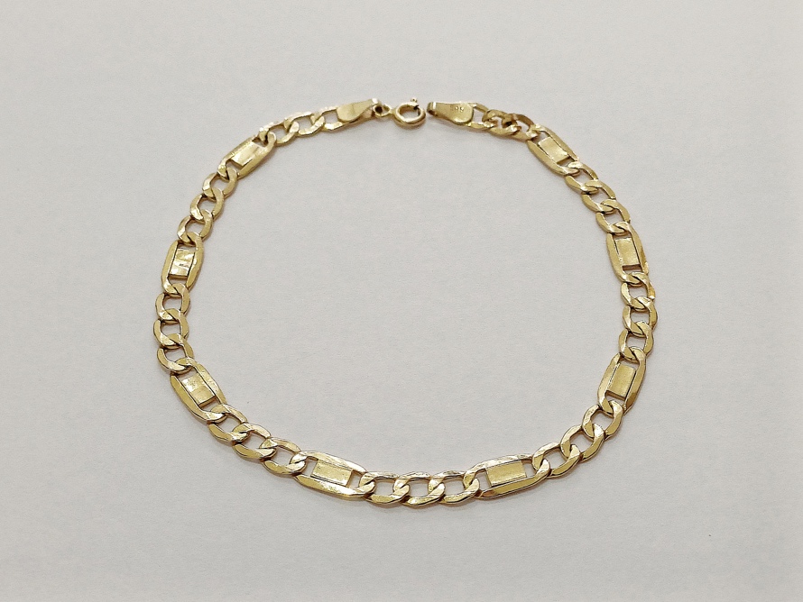 zlatý článkový náramek, Au 585/1000, 14 kt