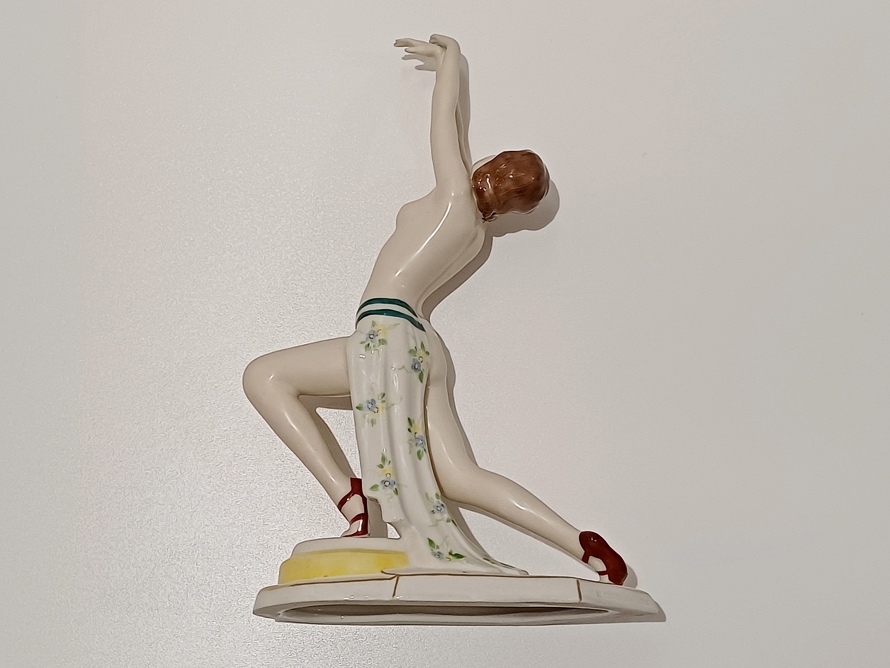 Tanečnice v záklonu, Art Deco, Royal Dux, Elly Strobach Königová
